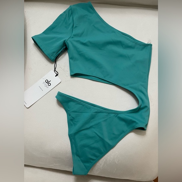 NWT ALO Body Wave Cut Out One Piece Ocean Teal Size XXS - Picture 5 of 11